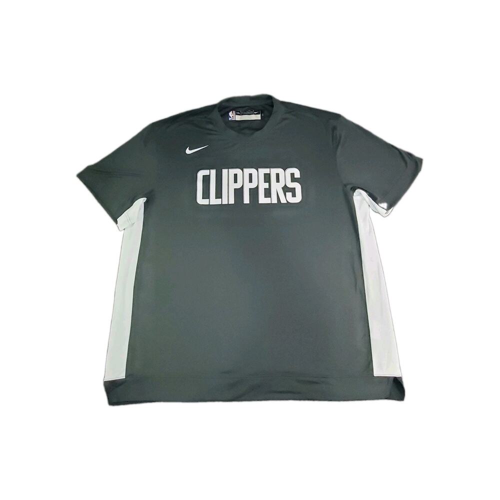 Nike Los Angeles Clippers Sz 2XL-T Shirt Gray Warm Up NBA Player Issued Men C27
